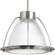 Progress P5143-0930K9 Prismatic Glass LED Collection One-Light Brushed Nickel Prismatic Glass Coastal Pendant Light Main Image.jpg