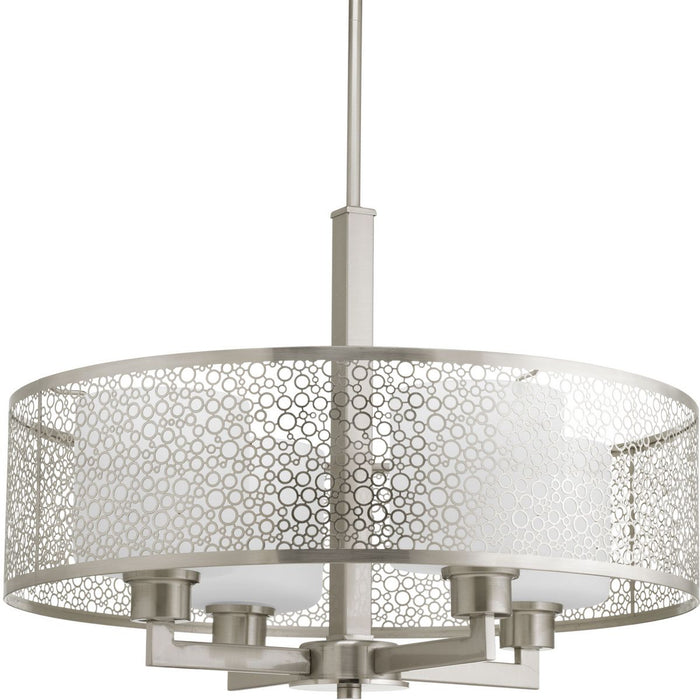 Progress P5156-09 Mingle Collection Four-Light Brushed Nickel Etched Parchment Glass Global Pendant Light Main Image.jpg