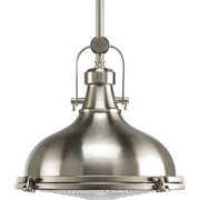 Progress P5188-0930K9 Fresnel Lens LED Collection Brushed Nickel Clear Fresnel Glass Coastal Pendant Light Main Image.jpg