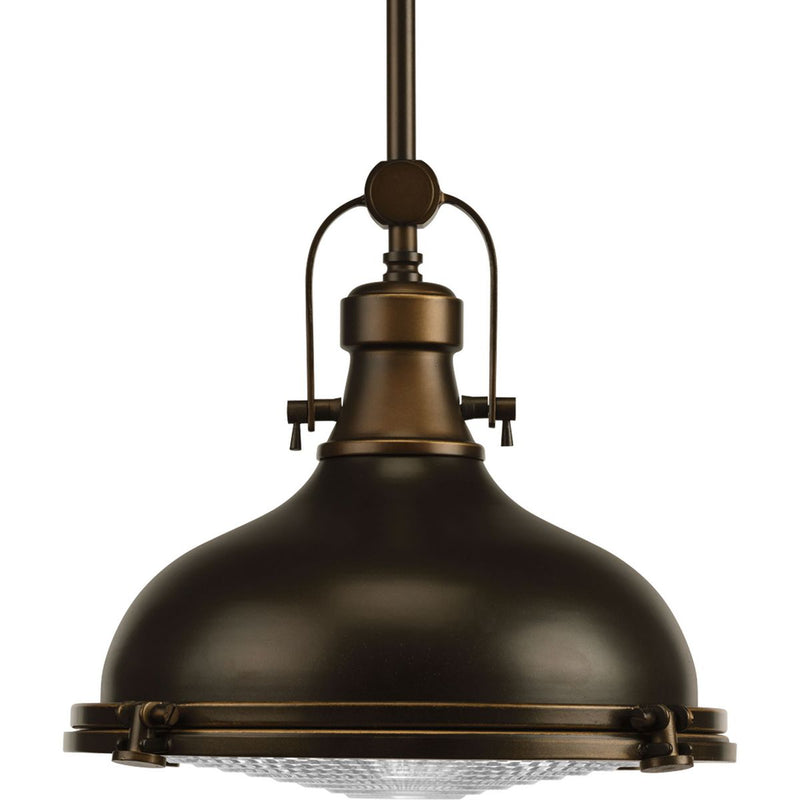 Progress P5188-10830K9 Fresnel Lens LED Collection Oil Rubbed Bronze Clear Fresnel Glass Coastal Pendant Light Main Image.jpg