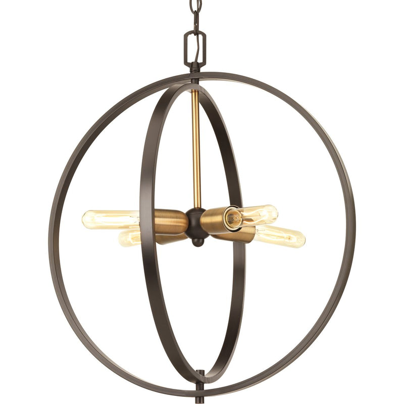 Progress P5190-20 Swing Collection Four-Light Antique Bronze Global Pendant Light Main Image.jpg