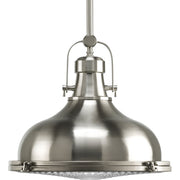 Progress P5197-09 Fresnel Lens Collection One-Light Brushed Nickel Fresnel Glass Coastal Pendant Light Main Image.jpg