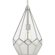 Progress P5319-09 Cinq Collection One-Light Brushed Nickel Clear Glass Global Pendant Light Main Image.jpg