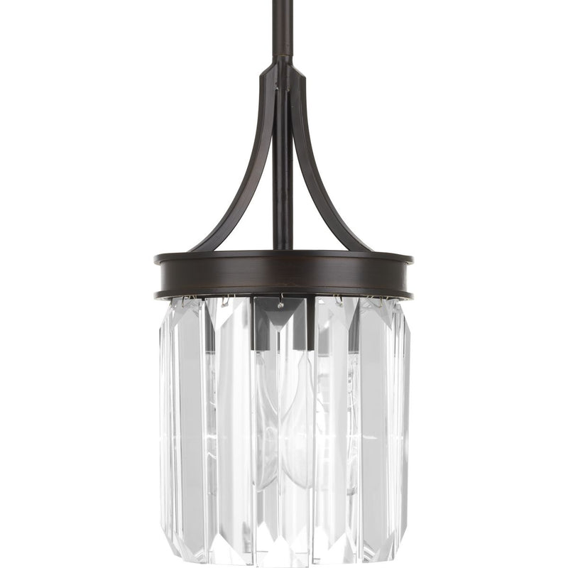 Progress P5320-20 Glimmer Collection One-Light Antique Bronze Clear Glass Luxe Pendant Light Main Image.jpg