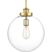 Progress P5328-137 Penn Collection One-Light Natural Brass Clear Glass Farmhouse Pendant Light Main Image.jpg