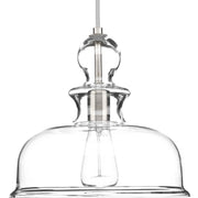 Progress P5332-09 Staunton Collection One-Light Brushed Nickel Clear Glass Global Pendant Light Main Image.jpg