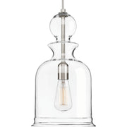 Progress P5333-09 Staunton Collection One-Light Brushed Nickel Clear Glass Global Pendant Light Main Image.jpg