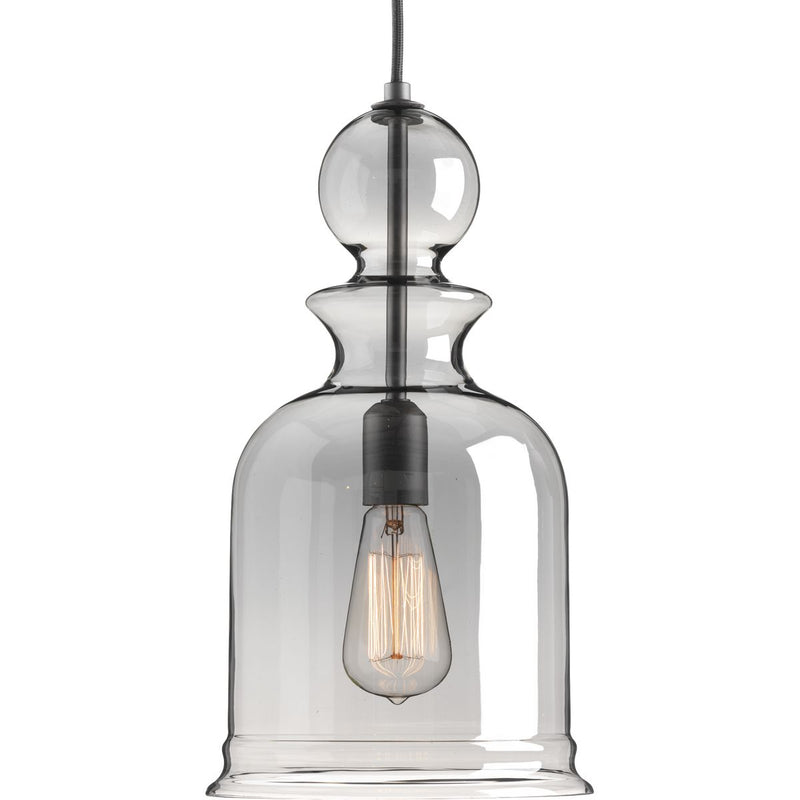 Progress P5333-143 Staunton Collection One-Light Graphite Smoke Glass Global Pendant Light Main Image.jpg