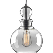 Progress P5334-143 Staunton Collection One-Light Graphite Smoke Glass Global Pendant Light Main Image.jpg