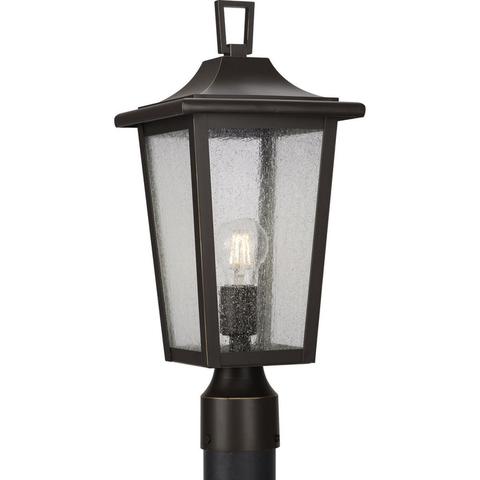 Progress P540093-020 Padgett Collection One-Light Transitional Antique Bronze Clear Seeded Glass Outdoor Post Light Main Image.jpg