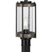 Progress P540094-31M Whitmire Collection One-Light Farmhouse Matte Black Clear Seeded Glass Outdoor Post Light Main Image.jpg