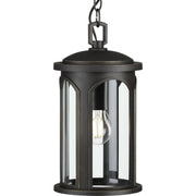 Progress P550050-020 Gables Collection One-Light Antique Bronze and Clear Glass Transitional Style Outdoor Hanging Pendant Lantern with DURASHIELD Main Image.jpg