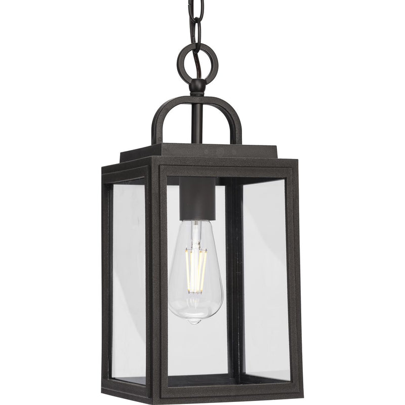 Progress P550064-020 Grandbury Collection One-Light Transitional Antique Bronze Clear Glass Outdoor Hanging Light Main Image.jpg