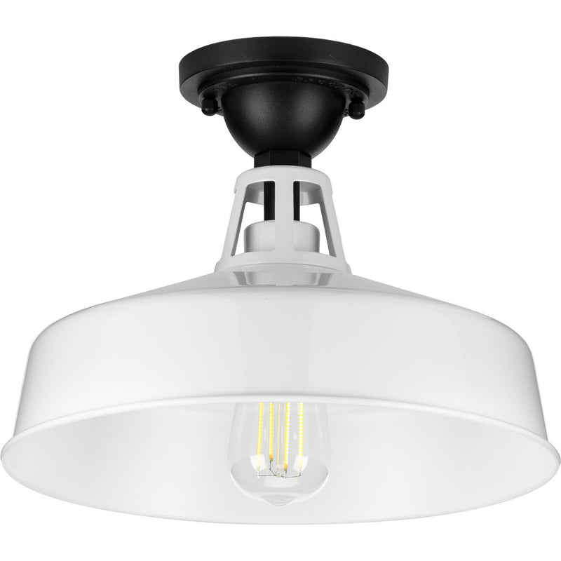 Progress P550070-030 Cedar Springs Collection White One-Light Semi-Flush Mount Main Image.jpg