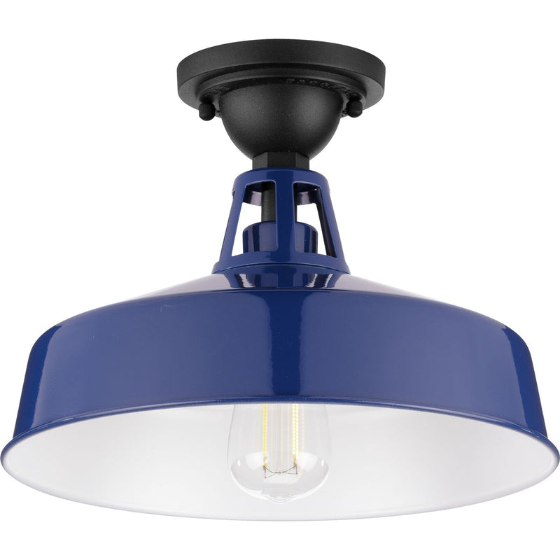 Progress P550070-091 Cedar Springs Collection Navy One-Light Semi-Flush Mount Main Image.jpg