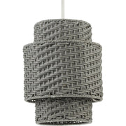 Progress P550084-151 Manteo One-Light Cottage White with Weathered Grey Rattan Indoor/Outdoor Hanging Pendant Light Main Image.jpg