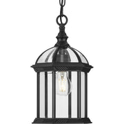 Progress P550122-031 Dillard Collection One-Light Traditional Textured Black Clear Glass Outdoor Hanging Light Main Image.jpg