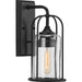 Progress P560255-031 Watch Hill Collection One-Light Textured Black and Clear Seeded Glass Farmhouse Style Small Outdoor Wall Lantern Main Image.jpg