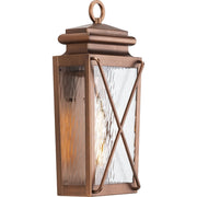 Progress P560261-169 Wakeford Collection One-Light Antique Copper and Clear Water Glass Transitional Style Small Outdoor Wall Lantern Main Image.jpg