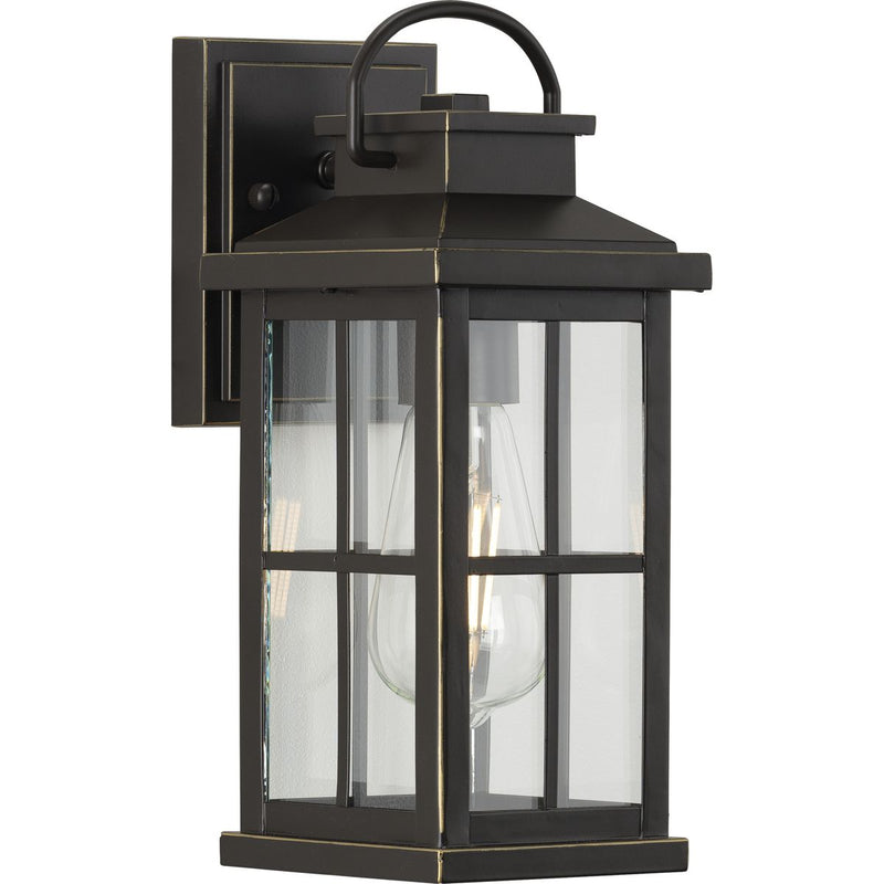 Progress P560264-020 Williamston Collection One-Light Antique Bronze and Clear Glass Transitional Style Small Outdoor Wall Lantern Main Image.jpg