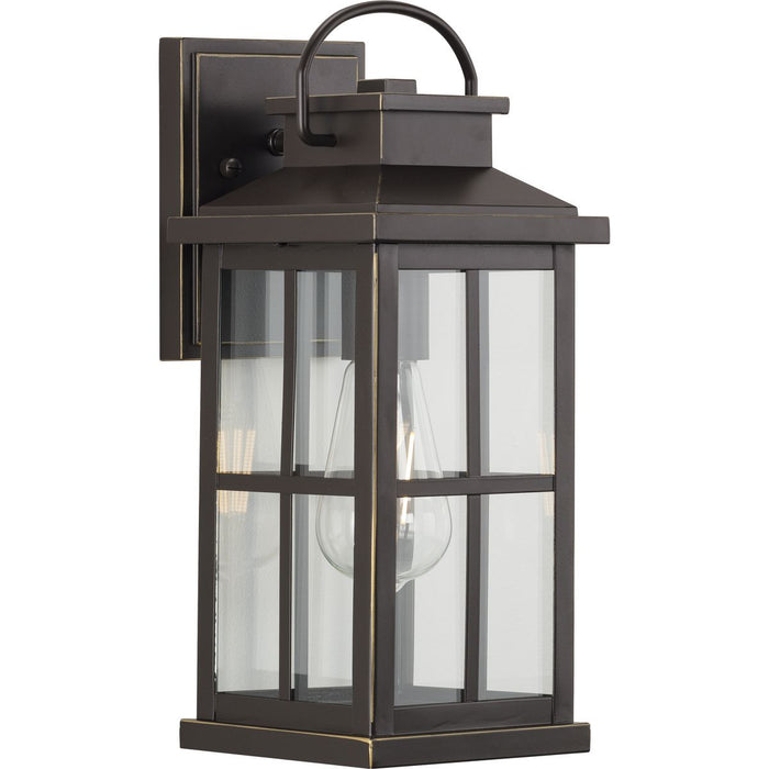 Progress P560265-020 Williamston Collection One-Light Antique Bronze and Clear Glass Transitional Style Medium Outdoor Wall Lantern Main Image.jpg