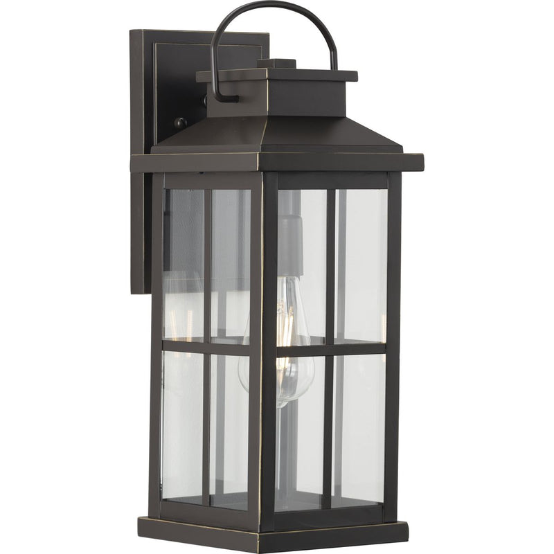 Progress P560266-020 Williamston Collection One-Light Antique Bronze and Clear Glass Transitional Style Large Outdoor Wall Lantern Main Image.jpg