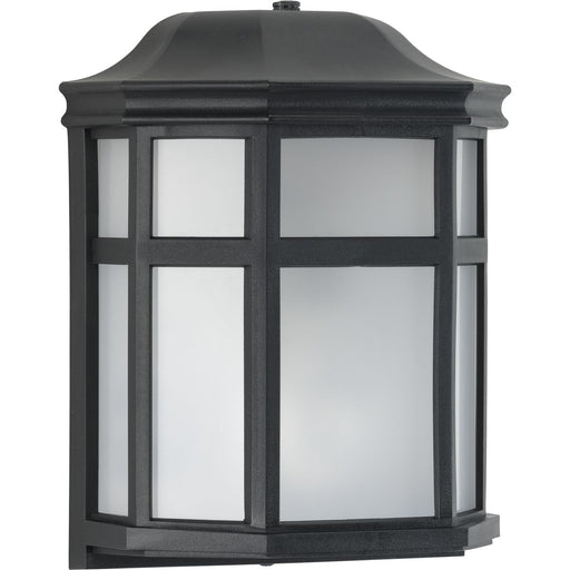 Progress P560283-031-PC Milford Non-Metallic Lantern Collection  One-Light Textured Black Frosted Shade Traditional Outdoor Wall Lantern Light Main Image.jpg