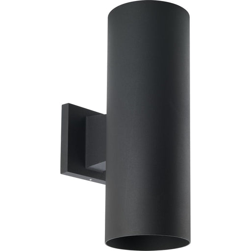 Progress P560290-031 5" Outdoor Up/Down Wall Cylinder Two-Light Modern Black Outdoor Wall Lantern with Top Lense Main Image.jpg