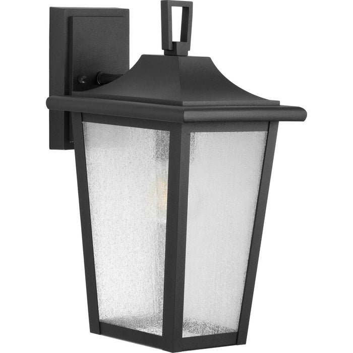 Progress P560308-031 Padgett Collection One-Light Transitional Textured Black Clear Seeded Glass Outdoor Wall Lantern Main Image.jpg