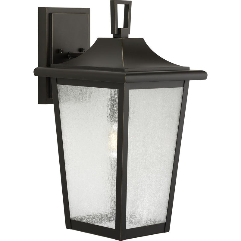 Progress P560309-020 Padgett Collection One-Light Transitional Antique Bronze Clear Seeded Glass Outdoor Wall Lantern Main Image.jpg