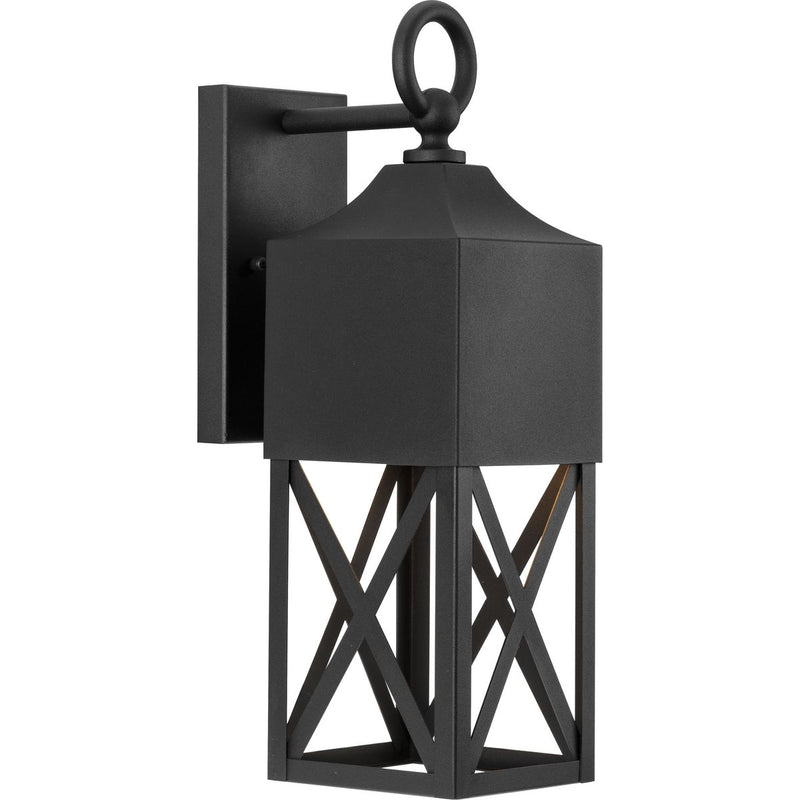 Progress P560316-031 Birkdale Collection One-Light Modern Farmhouse Textured Black  Outdoor Wall Lantern Main Image.jpg