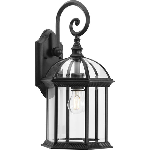 Progress P560323-031 Dillard Collection One-Light Traditional Textured Black Clear Glass Outdoor Wall Lantern Main Image.jpg