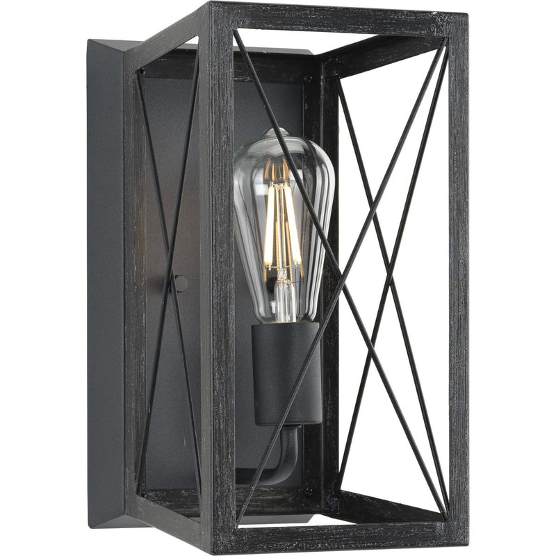 Progress P710012-031 Briarwood Collection One-Light Cerused Black Oak/Black Farmhouse Wall Sconce Light Main Image.jpg