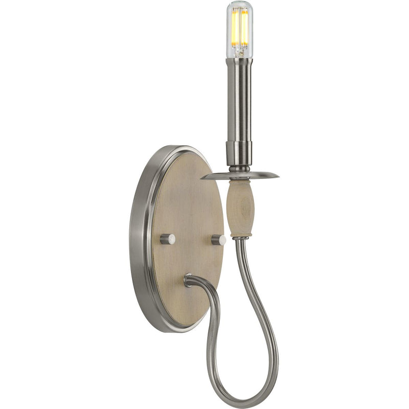 Progress P710074-009 Durrell Collection One-Light Brushed Nickel Wall Bracket Main Image.jpg