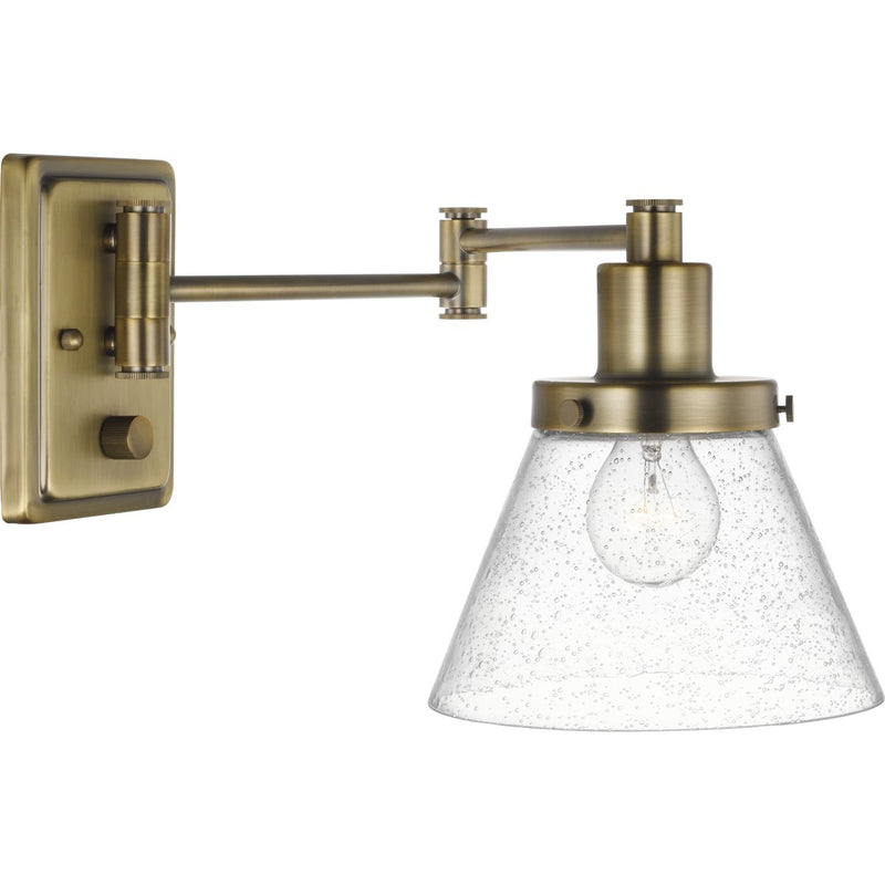 Progress P710084-163 Hinton Collection Vintage Brass Swing Arm Wall Light Main Image.jpg