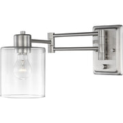 Progress P710086-009 Milner Collection Brushed Nickel Swing Arm Wall Light Main Image.jpg