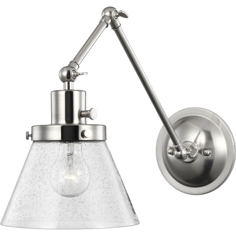 Progress P710094-009 Hinton Collection Brushed Nickel Swing Arm Wall Light Main Image.jpg
