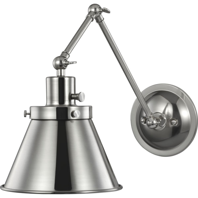 Progress P710095-009 Hinton Collection Brushed Nickel Swing Arm Wall Light Main Image.jpg