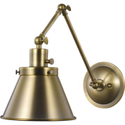 Progress P710095-163 Hinton Collection Vintage Brass Swing Arm Wall Light Main Image.jpg