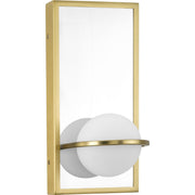 Progress P710105-012-30 Pearl LED Collection  Mid-Century Modern Satin Brass Etched Opal Glass Wall Bracket Main Image.jpg