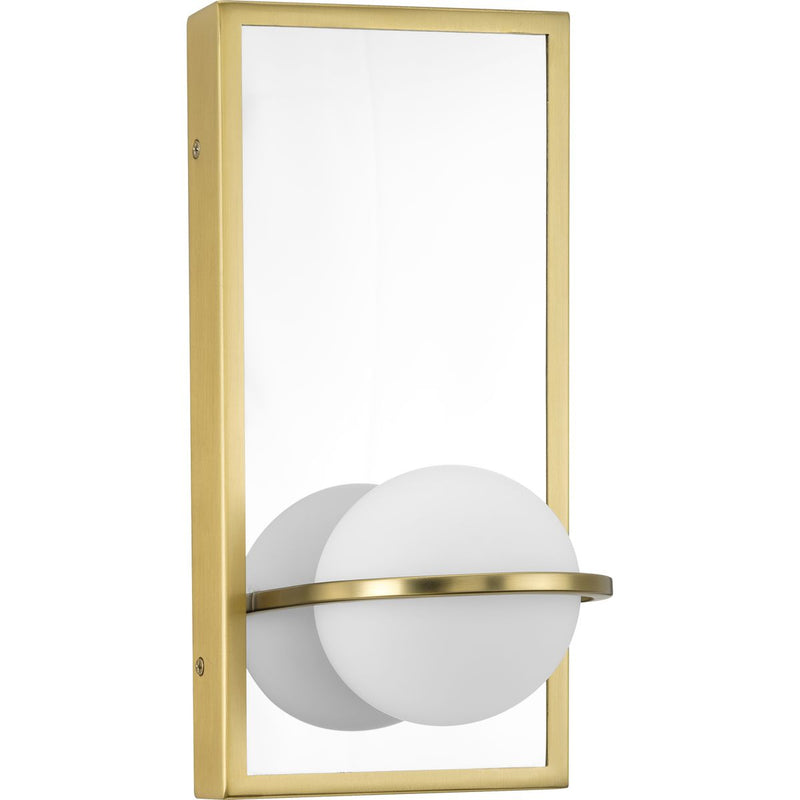 Progress P710105-012-30 Pearl LED Collection  Mid-Century Modern Satin Brass Etched Opal Glass Wall Bracket Main Image.jpg