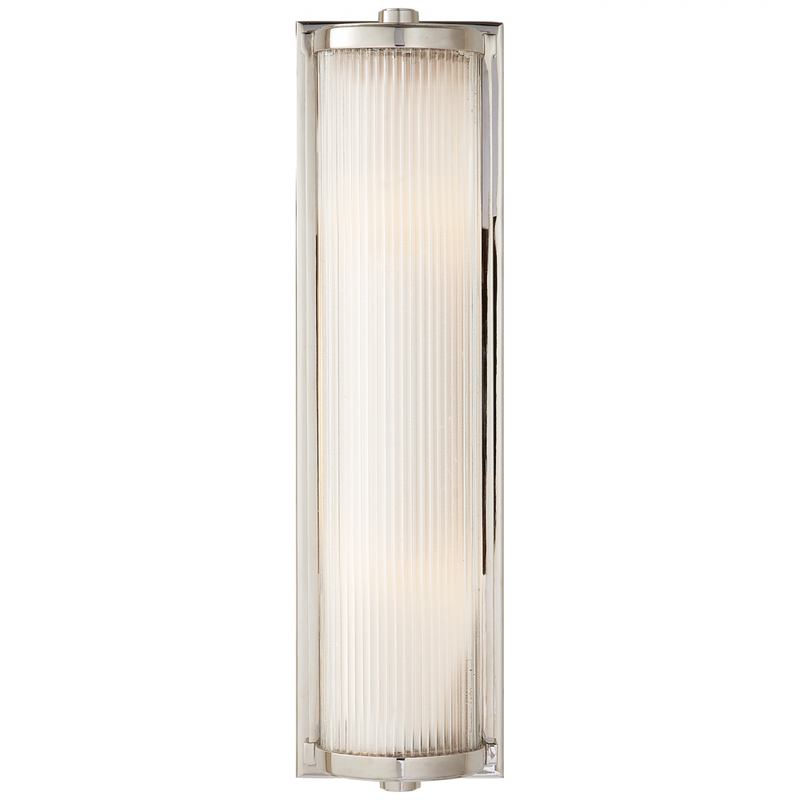 Dresser Long Glass Rod Light in Polished Nickel with Frosted Glass Liner Main Image.jpg