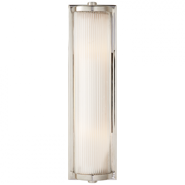 Dresser Long Glass Rod Light in Polished Nickel with Frosted Glass Liner Main Image.jpg