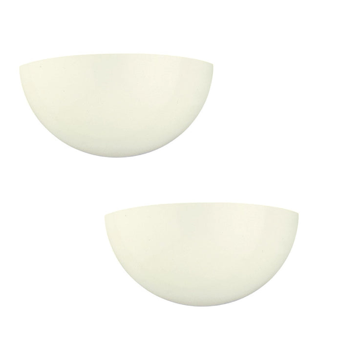 Shoppers Lighting Pack of 2 - A0127 Matte White Acrylic Decorative 1-Light Wall Sconce, Warm White Energy Efficient LED Bulb Included - 2700K, Lightweight, Easy Install Main Image.jpg