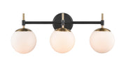 Shoppers Lighting BB3303-MB/MG 3-Light Wall/Bath Fixture, Matte Black/Modern Gold Finish Main Image.jpg