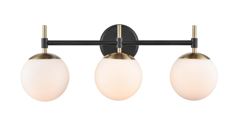 Shoppers Lighting BB3303-MB/MG 3-Light Wall/Bath Fixture, Matte Black/Modern Gold Finish Main Image.jpg