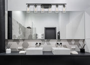 Innovations Lighting 353-6W-BK-CL-LED Ice 6 Light Bath Vanity Light, Matte Black Alternate Image 2.jpg