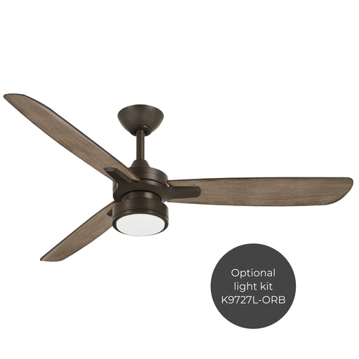 Ceiling Fan shown with optional light kit sold separately K9727L-ORB