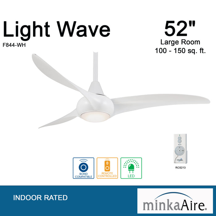 Minka-Aire F844-WH Light Wave 52