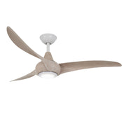 Minka-Aire F844-WHF/BLW Light Wave - 3-Blade LED 52" Ceiling Fan, Flat White w/ Bleached Seasoned Wood Blades Main Image.jpg